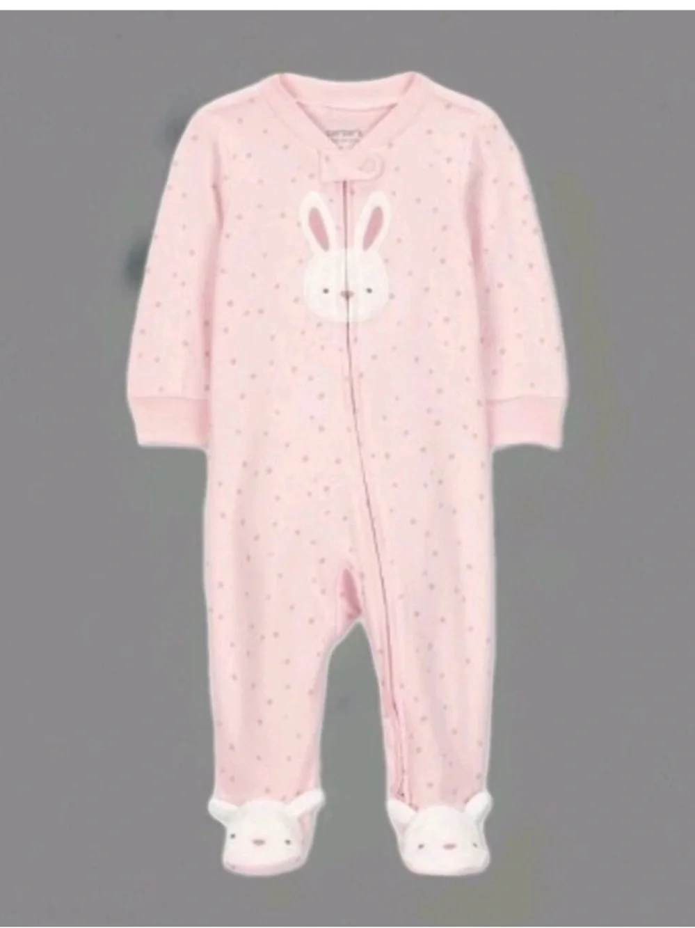 Carter's Light Pink Bunny Footed One-Piece